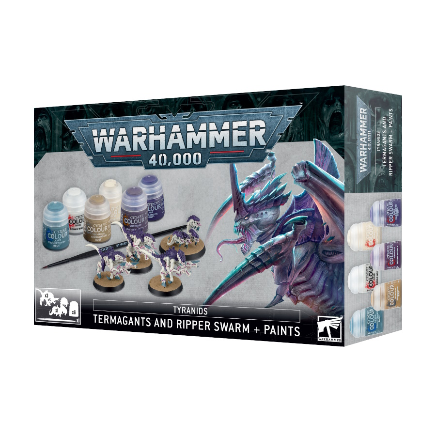 WH40K: TYRANID: TERMAGANTS AND RIPPER SWARM + PAINTS