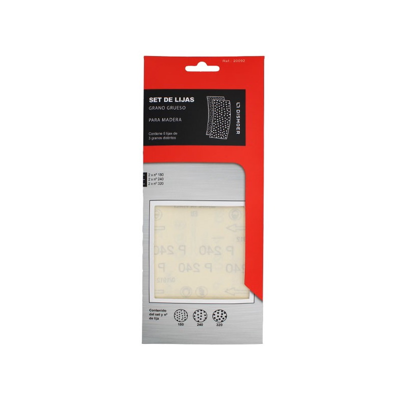 SET PAPELES LIJA GRANO GRUESO PARA MADERA