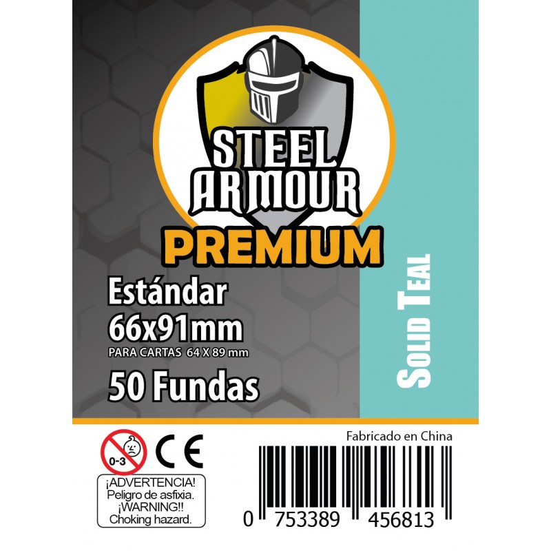 PREMIUM ESTÁNDAR 66 X 91 MM. OPACAS AGUAMARINA – 50 FUNDAS