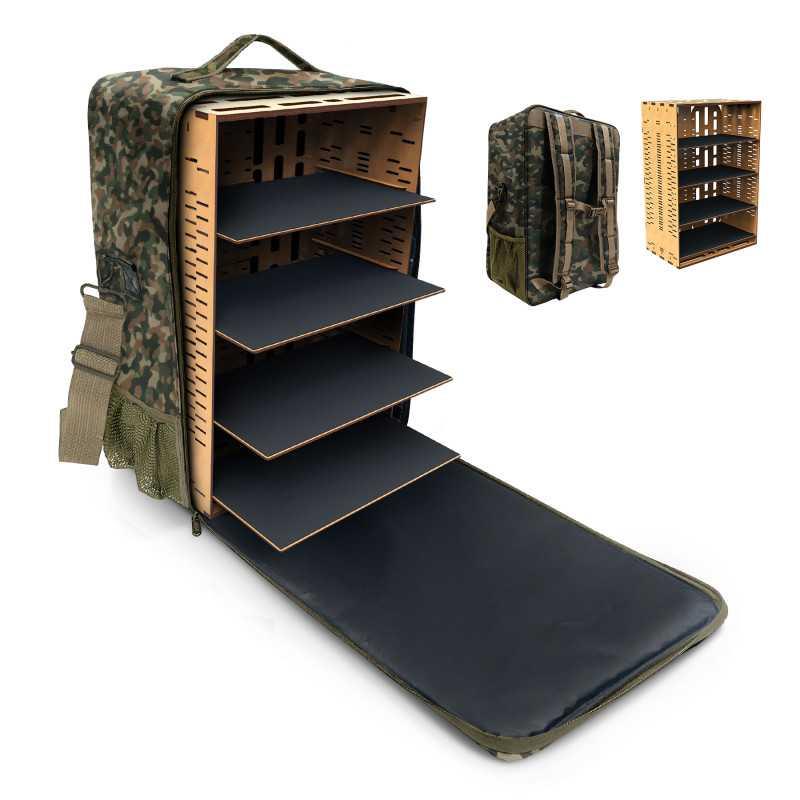 MOCHILA DE TRANSPORTE DE MINIATURAS – L / EDICIÓN CAMUFLAJE