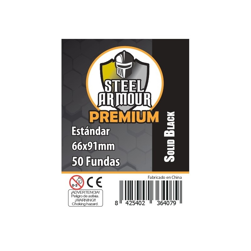 PREMIUM ESTÁNDAR 66 X 91 MM. OPACAS NEGRO – 50 FUNDAS