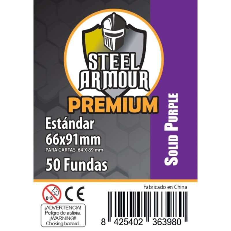 PREMIUM ESTÁNDAR 66 X 91 MM. OPACAS MORADO – 50 FUNDAS