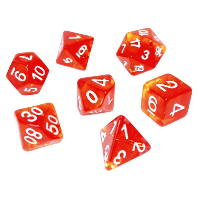 SET DE 7 DADOS MIX – ROJO Y AMARILLO