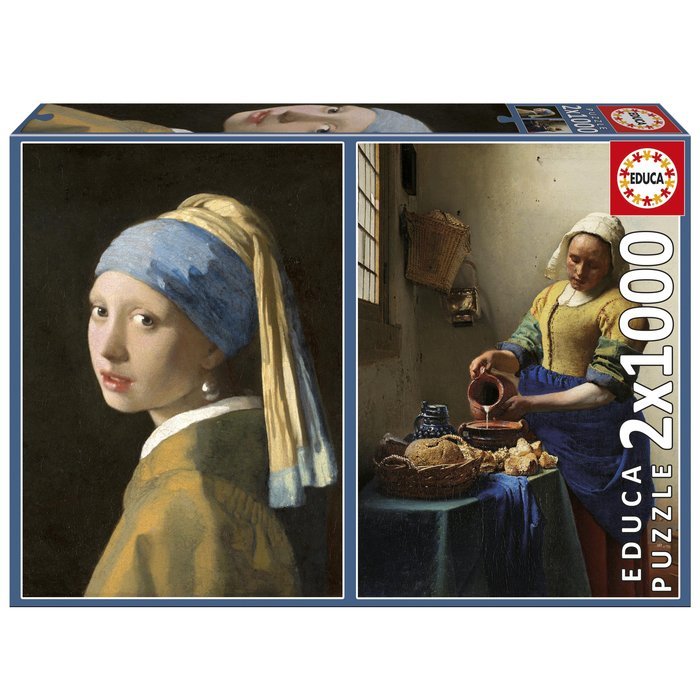 2 X 1000 LA JOVEN DE LA PERLA + LA LECHERA; VERMEER