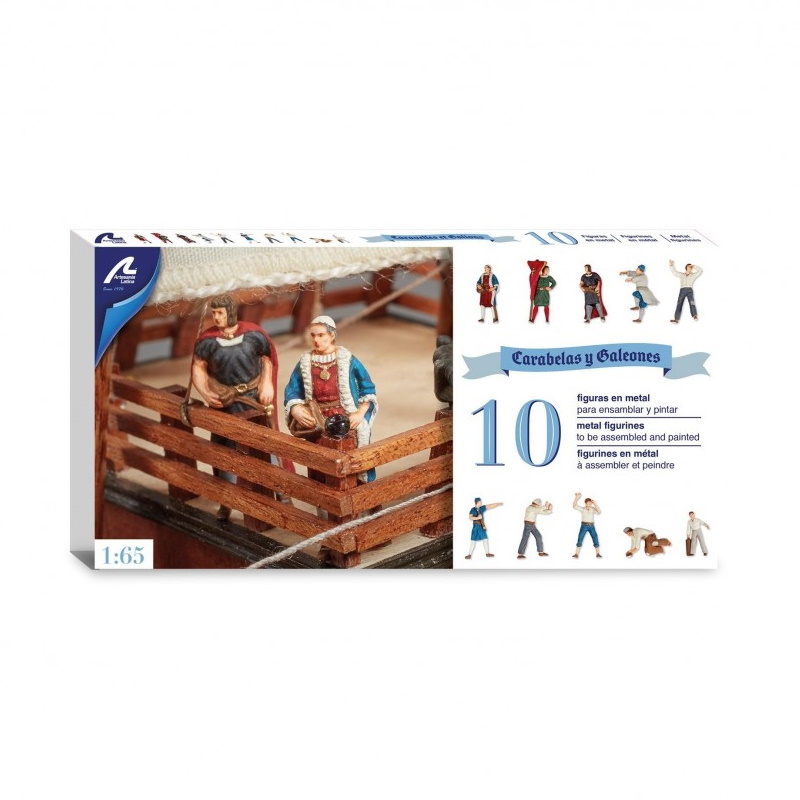 SET DE 10 FIGURAS EN METAL PARA CARABELAS Y GALEONES